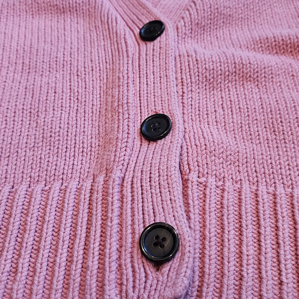 GAP kids L long sleeved button cardigan sweater 3/4 sleeve salmon pink